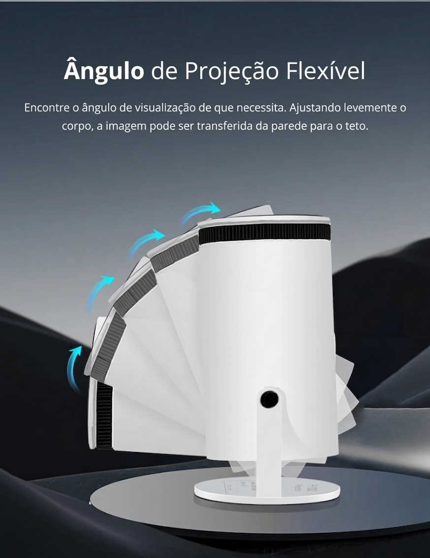 CinemaPro™ HY300 - Mini Projetor Smart 4K com Android 11 e Wi-Fi 6