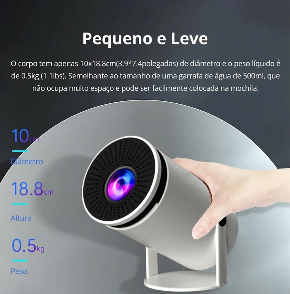 CinemaPro™ HY300 - Mini Projetor Smart 4K com Android 11 e Wi-Fi 6
